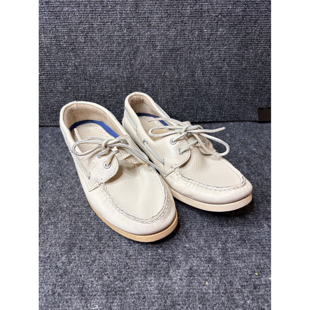 Sperry Top-Sider Mens 10 M Authentic Original Boat Shoes Off White Leather 61317